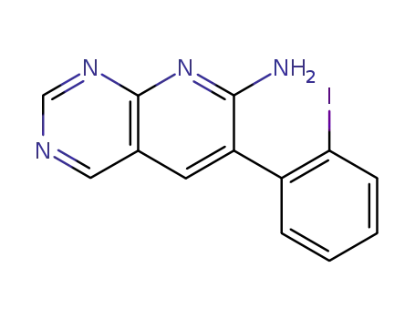 Molecular Structure of 76574-56-6 (6-(2-Iodo-phenyl)-pyrido[2,3-d]pyrimidin-7-ylamine)