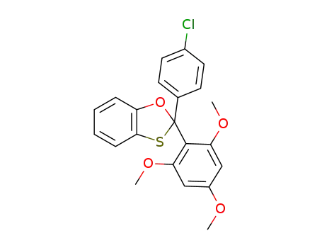 Molecular Structure of 111122-94-2 (2-(4-Chloro-phenyl)-2-(2,4,6-trimethoxy-phenyl)-benzo[1,3]oxathiole)