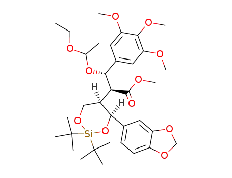 (2S,3S)-2-((4S,5R)-4-Benzo[1,3]dioxol-5-yl-2,2-di-tert-butyl-[1,3,2]dioxasilinan-5-yl)-3-(1-ethoxy-ethoxy)-3-(3,4,5-trimethoxy-phenyl)-propionic acid methyl ester