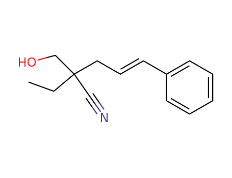 (E)-2-Ethyl-2-hydroxymethyl-5-phenyl-pent-4-enenitrile