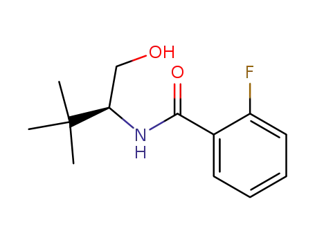 Molecular Structure of 179116-92-8 ((+)-(S)-2-fluoro-N-(2-hydroxymethyl-2,2-dimethylpropyl)-benzamide)