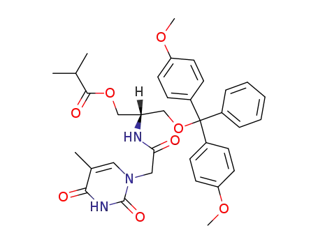 Isobutyric acid (S)-3-[bis-(4-methoxy-phenyl)-phenyl-methoxy]-2-[2-(5-methyl-2,4-dioxo-3,4-dihydro-2H-pyrimidin-1-yl)-acetylamino]-propyl ester