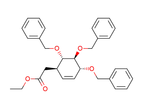 ((1R,4R,5S,6S)-4,5,6-Tris-benzyloxy-cyclohex-2-enyl)-acetic acid ethyl ester