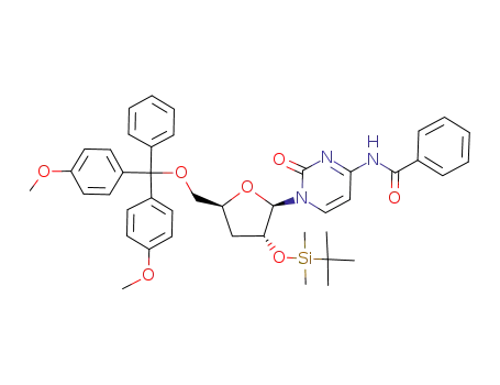 N-{1-[(2R,3R,5S)-5-[Bis-(4-methoxy-phenyl)-phenyl-methoxymethyl]-3-(tert-butyl-dimethyl-silanyloxy)-tetrahydro-furan-2-yl]-2-oxo-1,2-dihydro-pyrimidin-4-yl}-benzamide