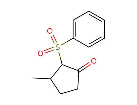 Molecular Structure of 113459-59-9 (Cyclopentanone, 3-methyl-2-(phenylsulfonyl)-)