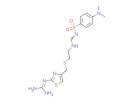4-Dimethylamino-N-[1-[2-(2-guanidino-thiazol-4-ylmethylsulfanyl)-ethylamino]-meth-(Z)-ylidene]-benzenesulfonamide