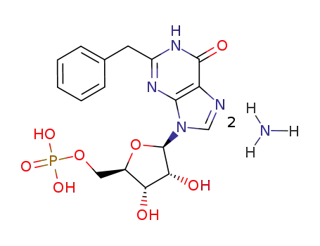 Molecular Structure of 88868-83-1 (5'-Inosinic acid, 2-(phenylmethyl)-, diammonium salt)