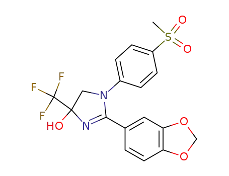 5-[1-[4-(methylsulfonyl)phenyl]-4-hydroxy-4-(trifluoromethyl)-4,5-dihydro-1H-imidazol-2-yl]-1,3-benzodioxole