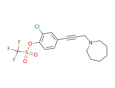 Molecular Structure of 318276-22-1 (4-[3-(1-azepanyl)prop-1-ynyl]-2-chlorophenyl trifluoromethanesulphonate)