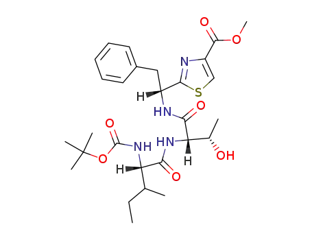 2-{(R)-1-[(2S,3S)-2-((S)-2-tert-Butoxycarbonylamino-3-methyl-pentanoylamino)-3-hydroxy-butyrylamino]-2-phenyl-ethyl}-thiazole-4-carboxylic acid methyl ester