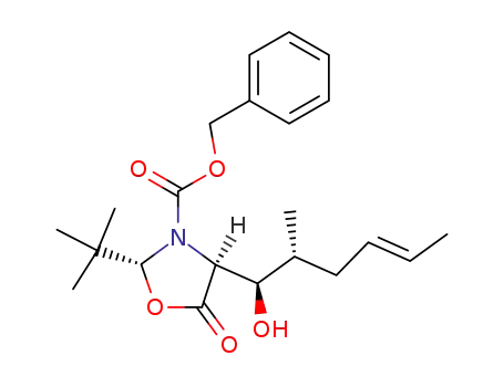 (2R,4S)-2-tert-Butyl-4-((E)-(1R,2R)-1-hydroxy-2-methyl-hex-4-enyl)-5-oxo-oxazolidine-3-carboxylic acid benzyl ester