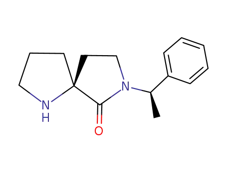 Molecular Structure of 951167-15-0 ((5S)-7-[(1R)-1-phenylethyl]-1,7-diazaspiro[4.4]nonan-6-one)