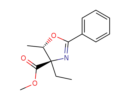 Molecular Structure of 88318-71-2 ((4R,5S)-4-Ethyl-5-methyl-2-phenyl-4,5-dihydro-oxazole-4-carboxylic acid methyl ester)