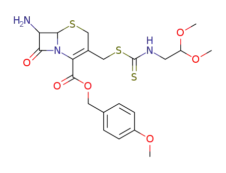 7-Amino-3-(2,2-dimethoxy-ethylthiocarbamoylsulfanylmethyl)-8-oxo-5-thia-1-aza-bicyclo[4.2.0]oct-2-ene-2-carboxylic acid 4-methoxy-benzyl ester
