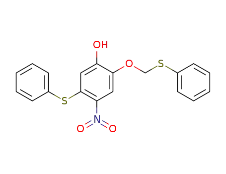 Molecular Structure of 158719-71-2 (4-nitro-5-phenylthio-2-phenylthiomethoxyphenol)