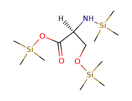 Molecular Structure of 7364-48-9 ((S)-2-(Trimethylsilylamino)-3-(trimethylsilyloxy)propanoic acid trimethylsilyl ester)