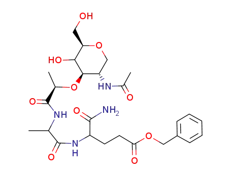 2-acetamido-1,5-anhydro-2-deoxy-3-O-<(R)-2-propanoyl-L-alanyl-D-isoglutamine benzyl ester>-D-glucitol