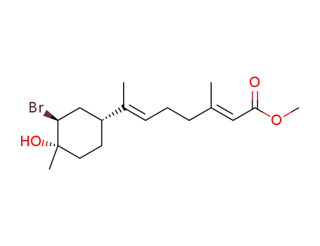 methyl (1'R)-(2E,6E)-3,7-dimethyl-7-(3'-bromo-4'-hydroxy-4'-methylcyclohexyl)-heptadien-2,6-oate