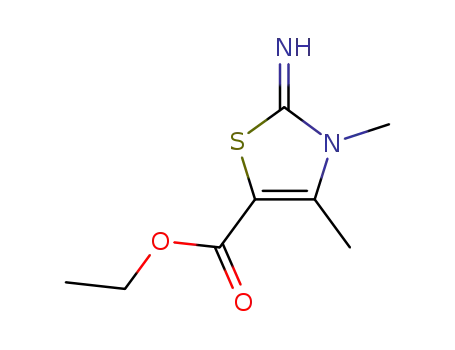 Molecular Structure of 57591-82-9 (2-IMINO-3,4-DIMETHYL-2,3-DIHYDRO-THIAZOLE-5-CARBOXYLIC ACID ETHYL ESTER)
