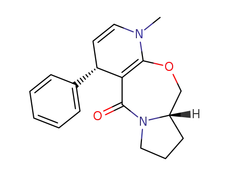 Molecular Structure of 100045-07-6 (6(R)-phenyl-9-methyl-1,2,3,6,9,10,11,11a(S)-octahydro-5H-pyrrolo<2,1-c>pyrido<3,2-f><1,4>oxazepin-5-one)