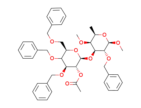 methyl 3-O-(2-O-acetyl-3,4,6-tri-O-benzyl-β-D-glucopyranosyl)-2-O-benzyl-6-deoxy-4-O-methyl-β-D-galactopyranoside