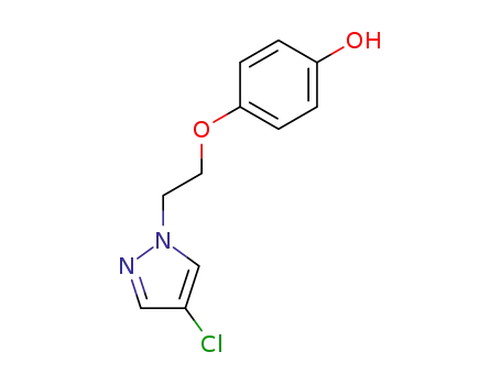 Molecular Structure of 80200-05-1 (Phenol, 4-[2-(4-chloro-1H-pyrazol-1-yl)ethoxy]-)