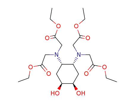 Molecular Structure of 135619-33-9 ((1α,2α,4β,5β)-diethyl N,N'-(4,5-dihydroxy-1,2-cyclohexanediyl)bis<N-(2-ethoxy-2-oxoethyl)glycine ester>)