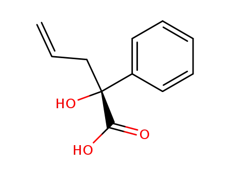 Molecular Structure of 62696-41-7 (Benzeneacetic acid, a-hydroxy-a-2-propenyl-, (R)-)