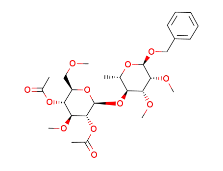 benzyl 4-O-(2,4-di-O-acetyl-3,6-di-O-methyl-β-D-glucopyranosyl)-2,3-di-O-methyl-α-L-rhamnopyranoside
