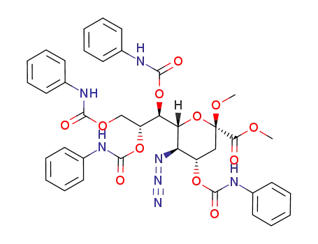(2S,4S,5R,6R)-5-Azido-2-methoxy-4-phenylcarbamoyloxy-6-((1S,2R)-1,2,3-tris-phenylcarbamoyloxy-propyl)-tetrahydro-pyran-2-carboxylic acid methyl ester