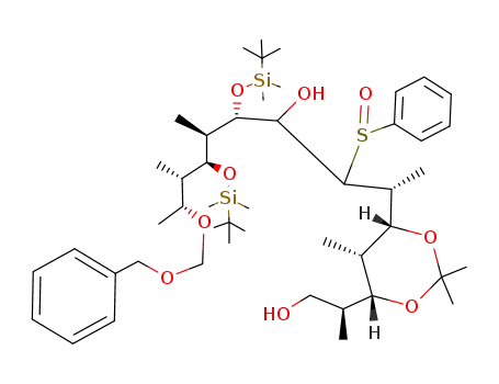 (2R,5S,6R,7S,8S,9R)-3-Benzenesulfinyl-9-benzyloxymethoxy-5,7-bis-(tert-butyl-dimethyl-silanyloxy)-2-[(4R,5S,6R)-6-((S)-2-hydroxy-1-methyl-ethyl)-2,2,5-trimethyl-[1,3]dioxan-4-yl]-6,8-dimethyl-decan-4-ol