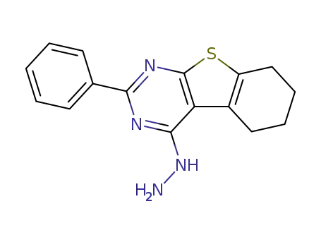 Molecular Structure of 83548-65-6 ((2-Phenyl-5,6,7,8-tetrahydro-benzo[4,5]thieno[2,3-d]pyrimidin-4-yl)-hydrazine)