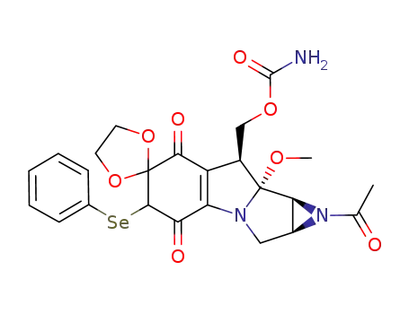Molecular Structure of 134618-72-7 (1a-Acetyl-7-demethoxy-6-demethyl-7,7-(ethylenedioxy)-6,7-dihydro-6-(phenylseleno)mitomycin A)