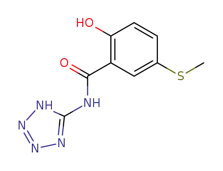 2-hydroxy-5-methylsulfanyl-<i>N</i>-(1<sup>(2)</sup><i>H</i>-tetrazol-5-yl)-benzamide