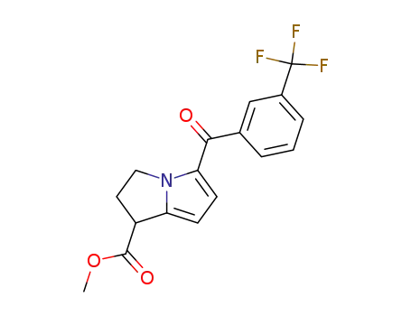 Molecular Structure of 96327-11-6 (5-(3-Trifluoromethyl-benzoyl)-2,3-dihydro-1H-pyrrolizine-1-carboxylic acid methyl ester)