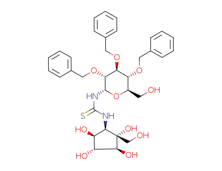 [1R-(1α,2β,3α,4β,5α)]-N-[2,3,4,5-tetrahydroxy-2-(hydroxymethyl)cyclopentyl]-N'-[2,3,4-tris-O-(phenylmethyl)-α-D-glucopyranosyl]thiourea