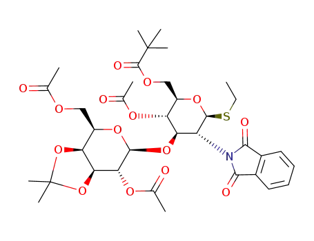 ethyl (2,6-di-O-acetyl-3,4-O-isopropylidene-β-D-galactopyranosyl)-(1<*>3)-4-O-acetyl-2-deoxy-2-phthalimido-1-thio-6-O-trimethylacetyl-β-D-glucopyranoside
