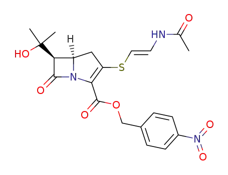 p-nitrobenzyl 5,6-cis-3-<(E)-2-acetamidovinylthio>-6-(1-hydroxy-1-methylethyl)-7-oxo-1-azabicyclo<3.2.0>hept-2-ene-2-carboxylate