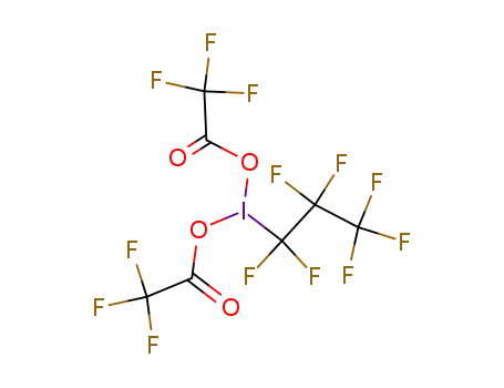 Molecular Structure of 77758-71-5 (heptafluoropropyliodine bis(trifluoroacetate))