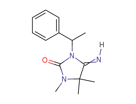 Molecular Structure of 88235-82-9 (2-Imidazolidinone, 5-imino-3,4,4-trimethyl-1-(1-phenylethyl)-)