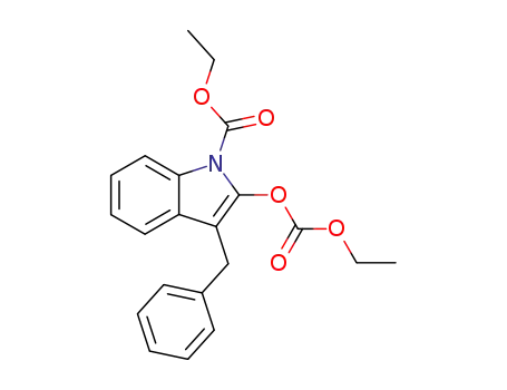 Molecular Structure of 140701-17-3 (1H-Indole-1-carboxylic acid, 2-[(ethoxycarbonyl)oxy]-3-(phenylmethyl)-,
ethyl ester)