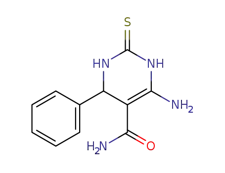 Molecular Structure of 98011-28-0 (6-AMINO-4-PHENYL-2-THIOXO-1,2,3,4-TETRAHYDRO-PYRIMIDINE-5-CARBOXYLIC ACID AMIDE)
