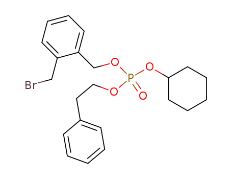 Molecular Structure of 141033-47-8 (Phosphoric acid, [2-(bromomethyl)phenyl]methyl cyclohexyl
2-phenylethyl ester)