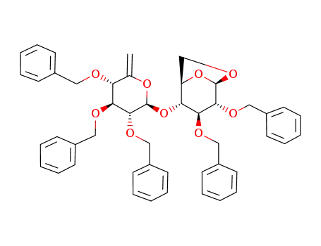 1,6-anhydro-2,3-di-O-benzyl-4-O-(2,3,4-tri-O-benzyl-6-deoxy-β-D-xylo-hex-5-enopyranosyl)-β-D-glucopyranose