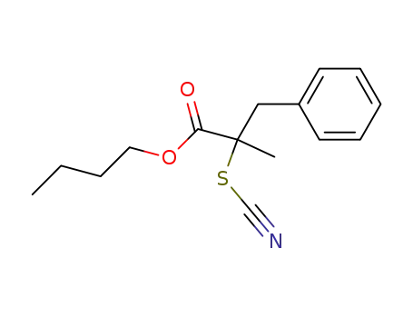 Molecular Structure of 124902-59-6 (2-Methyl-3-phenyl-2-thiocyanato-propionic acid butyl ester)