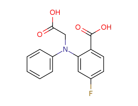 Molecular Structure of 180912-00-9 (2-(Carboxymethyl-phenyl-amino)-4-fluoro-benzoic acid)
