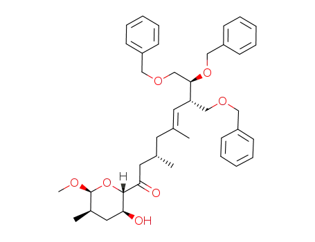 (E)-(3S,7S,8S)-8,9-Bis-benzyloxy-7-benzyloxymethyl-1-((2S,3S,5R,6S)-3-hydroxy-6-methoxy-5-methyl-tetrahydro-pyran-2-yl)-3,5-dimethyl-non-5-en-1-one
