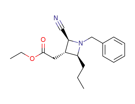 (2S,3S,4S)-(1-benzyl-2-cyano-4-propyl-azetidin-3-yl)-acetic acid ethyl ester