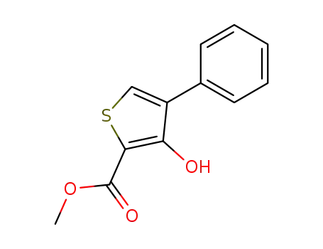 Molecular Structure of 128775-86-0 (2-Thiophenecarboxylic acid, 3-hydroxy-4-phenyl-, methyl ester)