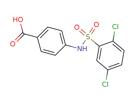 Molecular Structure of 88522-31-0 (4-(2,5-DICHLORO-BENZENESULFONYLAMINO)-BENZOIC ACID)